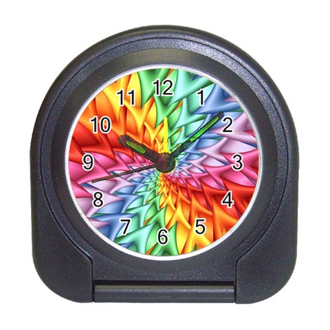 Psychedelic Rainbow Spiral Travel Alarm Clock from ArtsNow.com Front