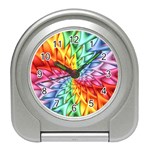 Psychedelic Rainbow Spiral Travel Alarm Clock