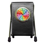 Psychedelic Rainbow Spiral Pen Holder Desk Clock