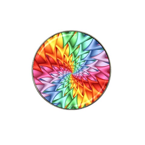 Psychedelic Rainbow Spiral Hat Clip Ball Marker from ArtsNow.com Front