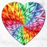 Psychedelic Rainbow Spiral Jigsaw Puzzle (Heart)