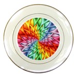 Psychedelic Rainbow Spiral Porcelain Plate