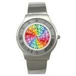 Psychedelic Rainbow Spiral Stainless Steel Watch