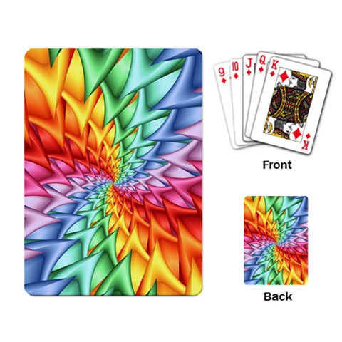 Psychedelic Rainbow Spiral Playing Cards Single Design from ArtsNow.com Back