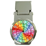 Psychedelic Rainbow Spiral Money Clip Watch