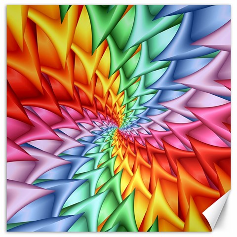 Psychedelic Rainbow Spiral Canvas 12  x 12  from ArtsNow.com 11.4 x11.56  Canvas - 1