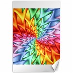 Psychedelic Rainbow Spiral Canvas 24  x 36 