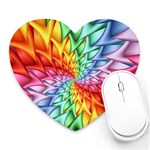 Psychedelic Rainbow Spiral Heart Mousepad