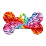 Psychedelic Rainbow Spiral Dog Tag Bone (One Side)