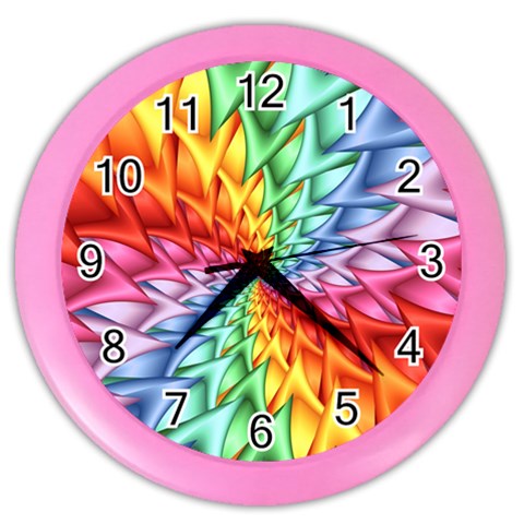 Psychedelic Rainbow Spiral Color Wall Clock from ArtsNow.com Front