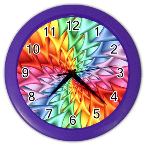 Psychedelic Rainbow Spiral Color Wall Clock from ArtsNow.com Front