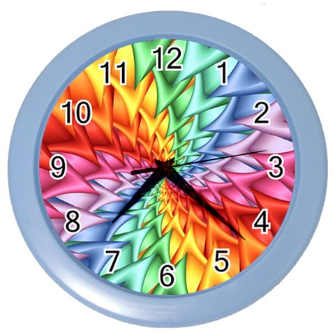 Psychedelic Rainbow Spiral Color Wall Clock from ArtsNow.com Front