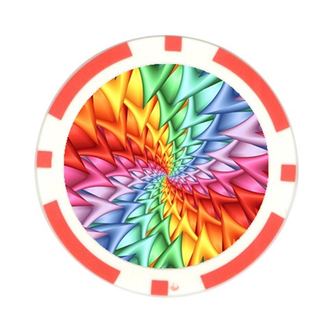 Psychedelic Rainbow Spiral Poker Chip Card Guard from ArtsNow.com Front