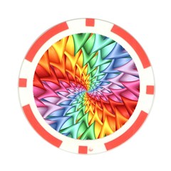 Psychedelic Rainbow Spiral Poker Chip Card Guard from ArtsNow.com Front