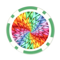 Psychedelic Rainbow Spiral Poker Chip Card Guard from ArtsNow.com Front