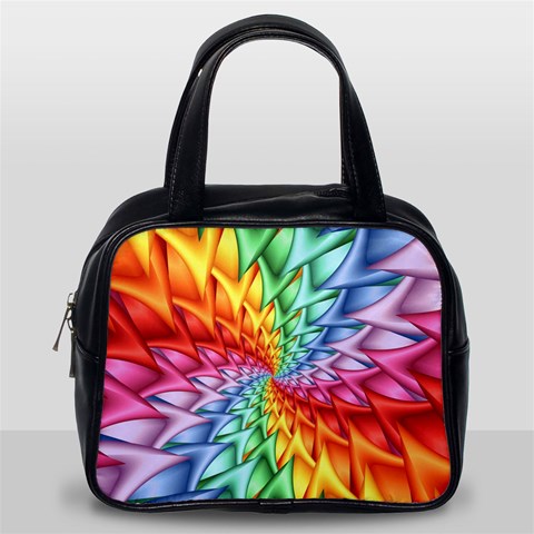 Psychedelic Rainbow Spiral Classic Handbag (One Side) from ArtsNow.com Front