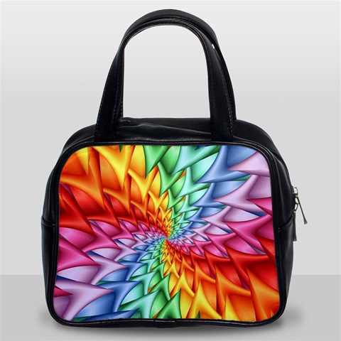 Psychedelic Rainbow Spiral Classic Handbag (Two Sides) from ArtsNow.com Front