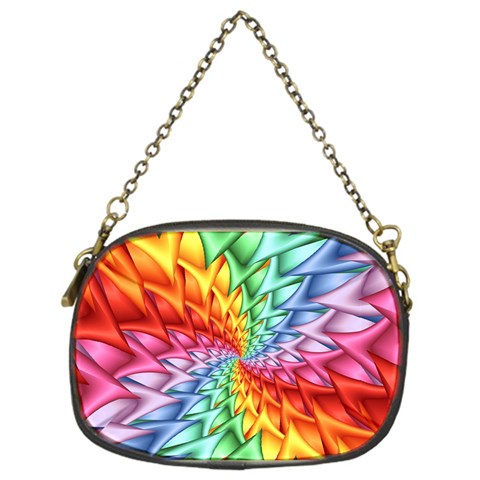 Psychedelic Rainbow Spiral Chain Purse (One Side) from ArtsNow.com Front