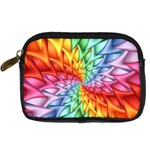 Psychedelic Rainbow Spiral Digital Camera Leather Case