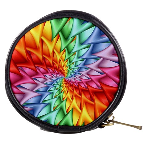 Psychedelic Rainbow Spiral Mini Makeup Bag from ArtsNow.com Front