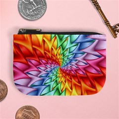 Psychedelic Rainbow Spiral Mini Coin Purse from ArtsNow.com Front