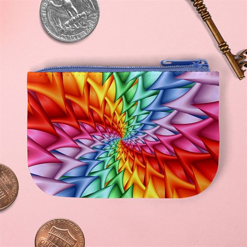 Psychedelic Rainbow Spiral Mini Coin Purse from ArtsNow.com Back