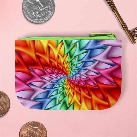 Psychedelic Rainbow Spiral Mini Coin Purse from ArtsNow.com Back