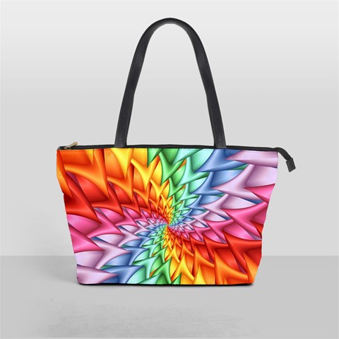 Psychedelic Rainbow Spiral Classic Shoulder Handbag from ArtsNow.com Front