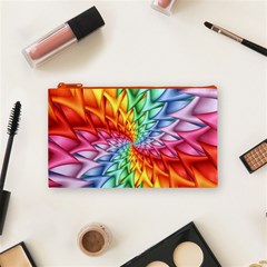 Psychedelic Rainbow Spiral Cosmetic Bag (Small) from ArtsNow.com Front