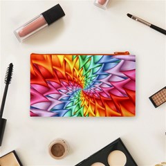 Psychedelic Rainbow Spiral Cosmetic Bag (Small) from ArtsNow.com Back