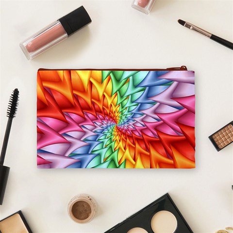 Psychedelic Rainbow Spiral Cosmetic Bag (Medium) from ArtsNow.com Back