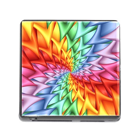 Psychedelic Rainbow Spiral Memory Card Reader (Square) from ArtsNow.com Front