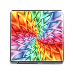 Psychedelic Rainbow Spiral Memory Card Reader (Square)