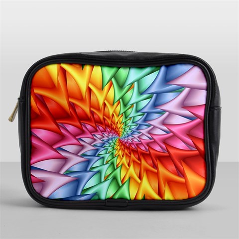 Psychedelic Rainbow Spiral Mini Toiletries Bag (One Side) from ArtsNow.com Front