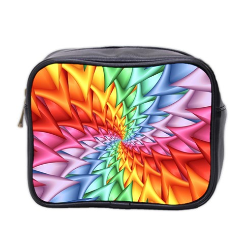 Psychedelic Rainbow Spiral Mini Toiletries Bag (Two Sides) from ArtsNow.com Front