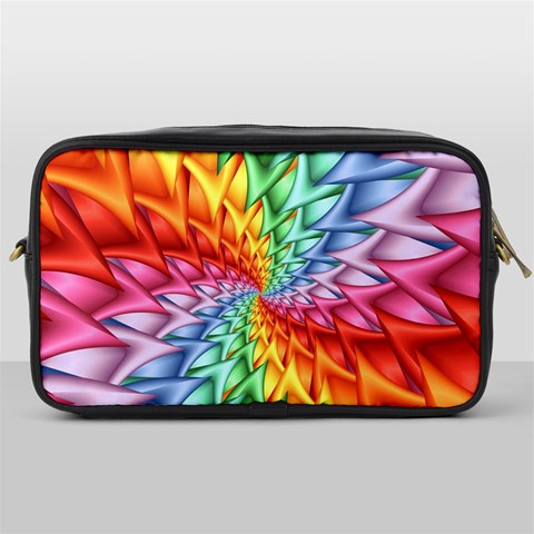 Psychedelic Rainbow Spiral Toiletries Bag (One Side) from ArtsNow.com Front