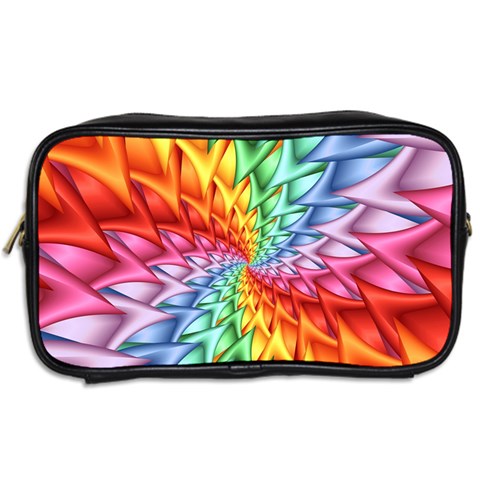 Psychedelic Rainbow Spiral Toiletries Bag (Two Sides) from ArtsNow.com Back