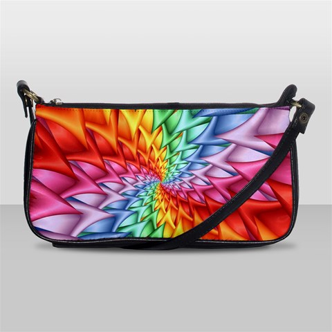 Psychedelic Rainbow Spiral Shoulder Clutch Bag from ArtsNow.com Front