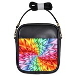 Psychedelic Rainbow Spiral Girls Sling Bag