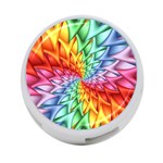 Psychedelic Rainbow Spiral 4-Port USB Hub (One Side)