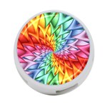 Psychedelic Rainbow Spiral 4-Port USB Hub (Two Sides)