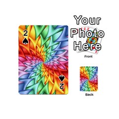 Psychedelic Rainbow Spiral Playing Cards 54 (Mini) from ArtsNow.com Front - Spade2