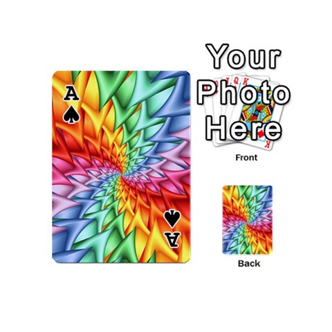 Ace Psychedelic Rainbow Spiral Playing Cards 54 (Mini) from ArtsNow.com Front - SpadeA