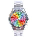 Psychedelic Rainbow Spiral Stainless Steel Analogue Watch