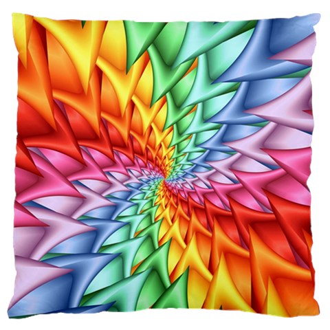 Psychedelic Rainbow Spiral Large Cushion Case (One Side) from ArtsNow.com Front