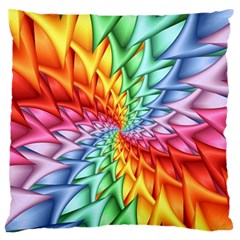 Psychedelic Rainbow Spiral Large Cushion Case (Two Sides) from ArtsNow.com Front