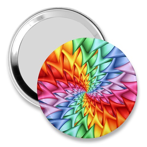 Psychedelic Rainbow Spiral 3  Handbag Mirror from ArtsNow.com Front