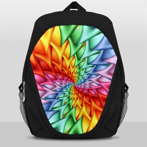 Psychedelic Rainbow Spiral Backpack Bag from ArtsNow.com Front