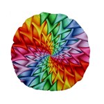 Psychedelic Rainbow Spiral Standard 15  Premium Round Cushion 