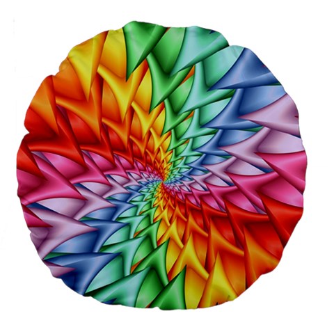 Psychedelic Rainbow Spiral Large 18  Premium Round Cushion  from ArtsNow.com Front